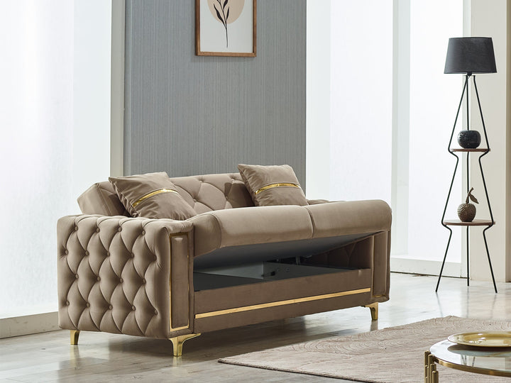 Bolivya 76" Wide Tufted Convertible Loveseat