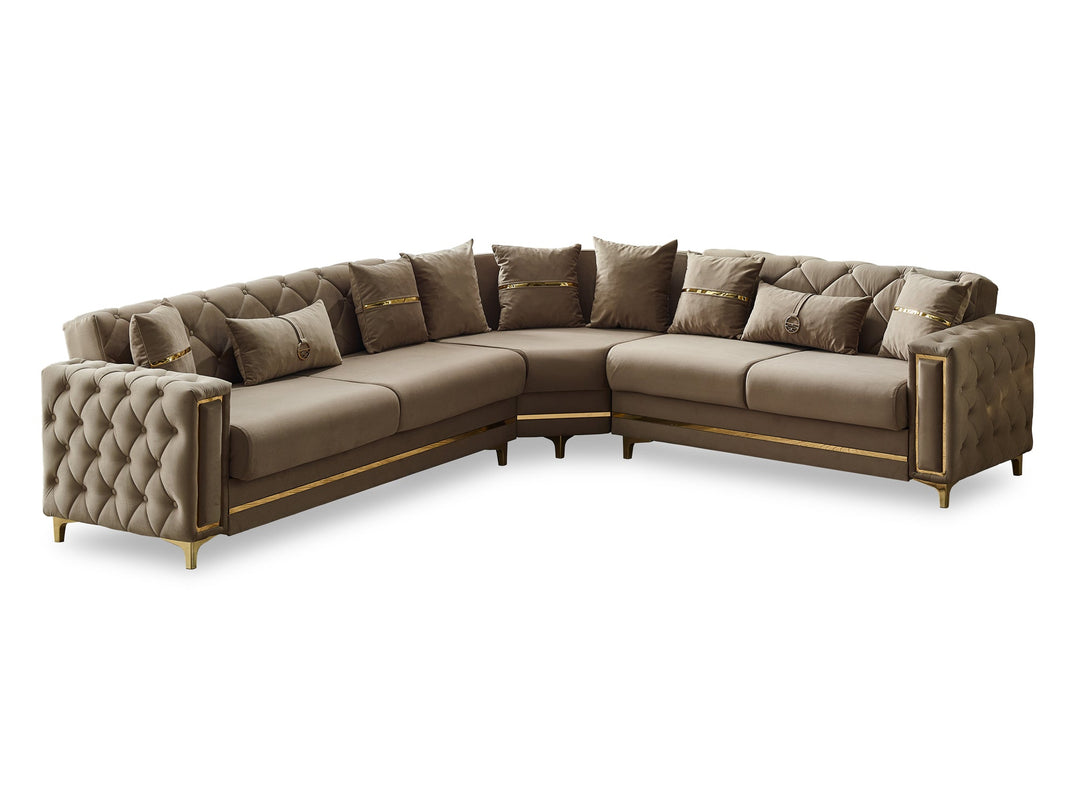 Bolivya 125" / 113" Wide Tufted Convertible Sectional