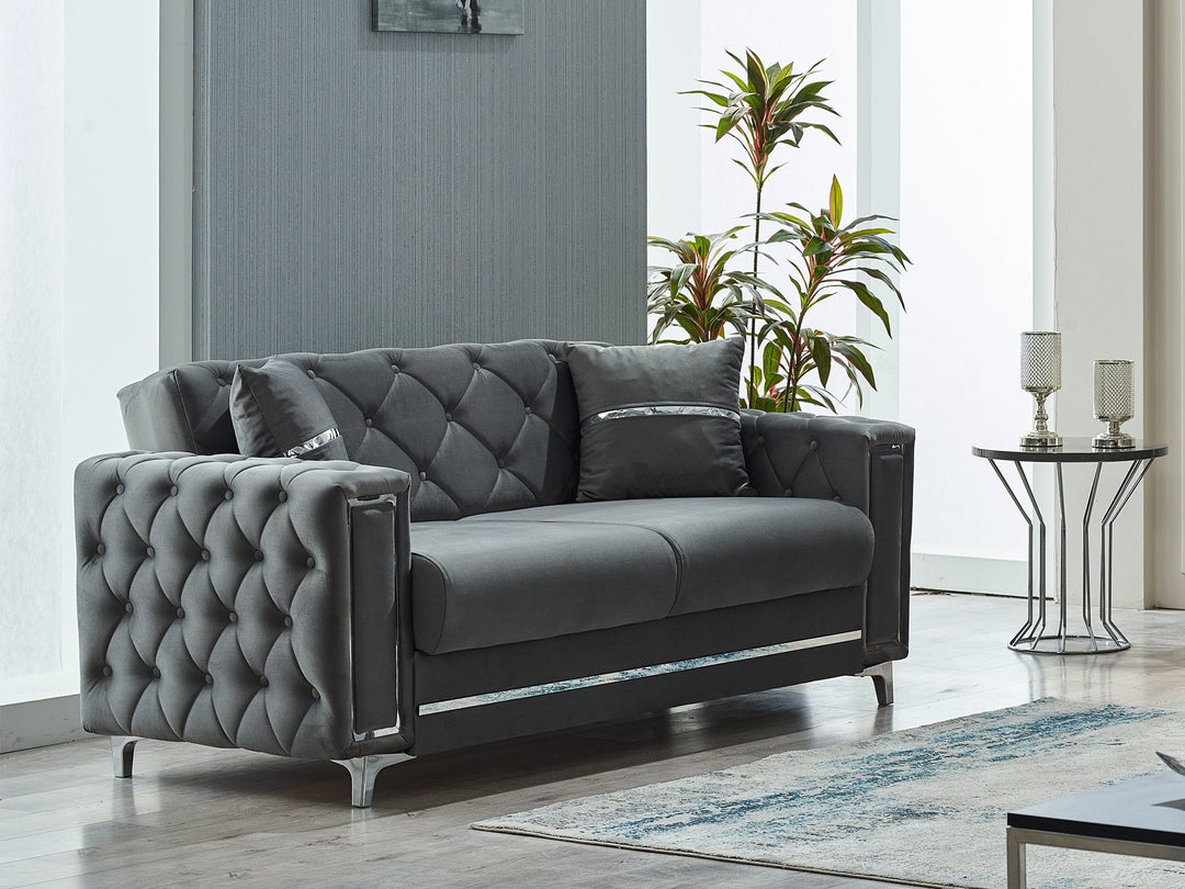 Bolivya 76" Wide Tufted Convertible Loveseat