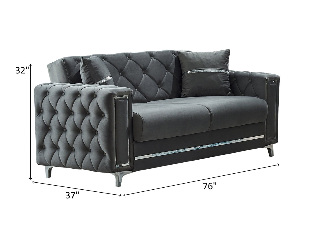 Bolivya 76" Wide Tufted Convertible Loveseat