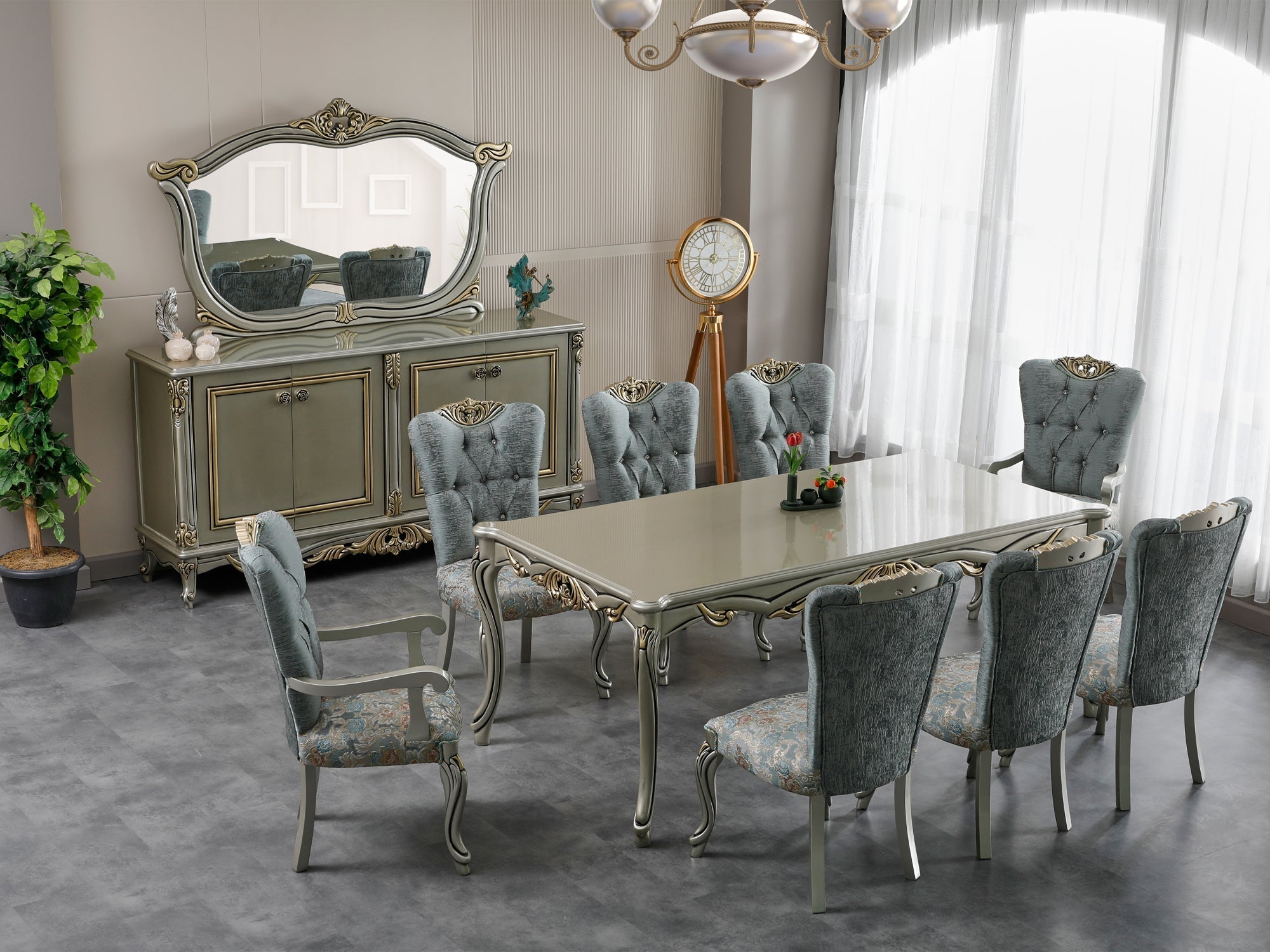 Buse 82" Wide 6 Person Dining Table