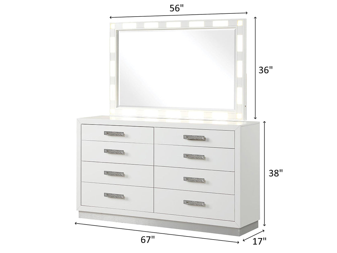 Coco 67" Wide 8 Drawer Dresser With Mirror