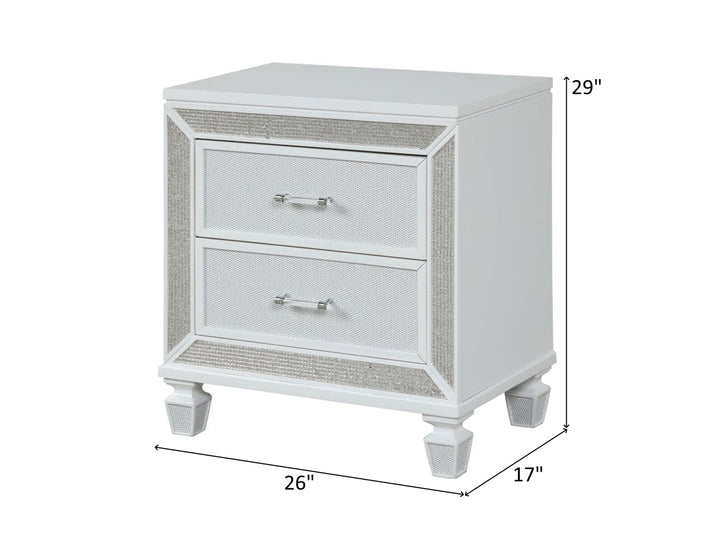 Crystal 29" Tall 2 Drawer Nightstand