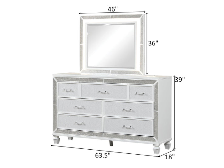 Crystal 63.5" Wide 7 Drawer Dresser With Mirror