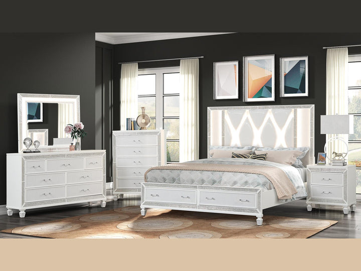 Crystal 63.5" Wide 7 Drawer Dresser With Mirror