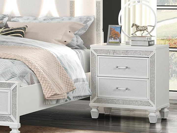 Crystal 29" Tall 2 Drawer Nightstand