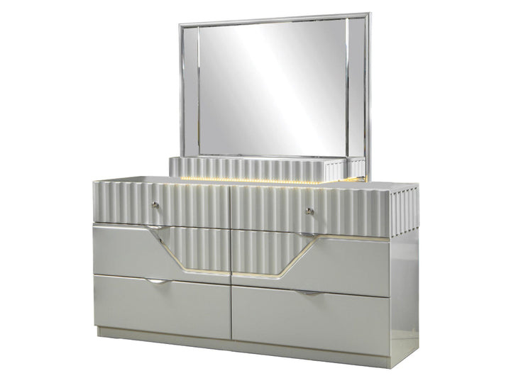 Da Vinci Gala 63.1" Wide 6 Drawer Dresser With Mirror