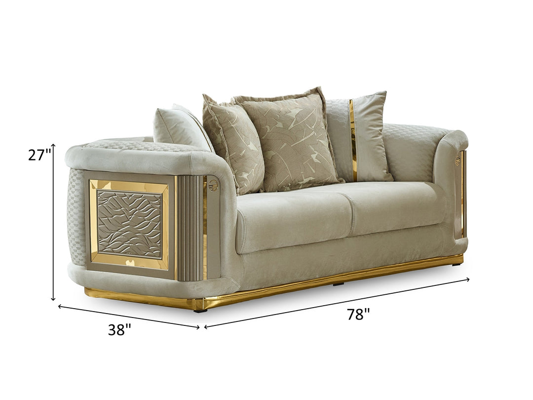 Elegance 78" Wide Square Arm Loveseat