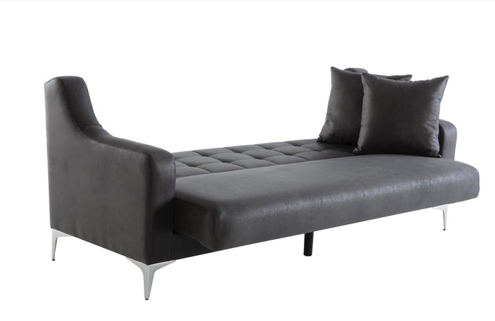 Livia 3 Seat Sleeper Sofa (Melson Dark Grey)