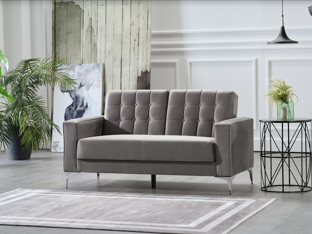 Hemera 63" Wide Tufted Convertible Loveseat