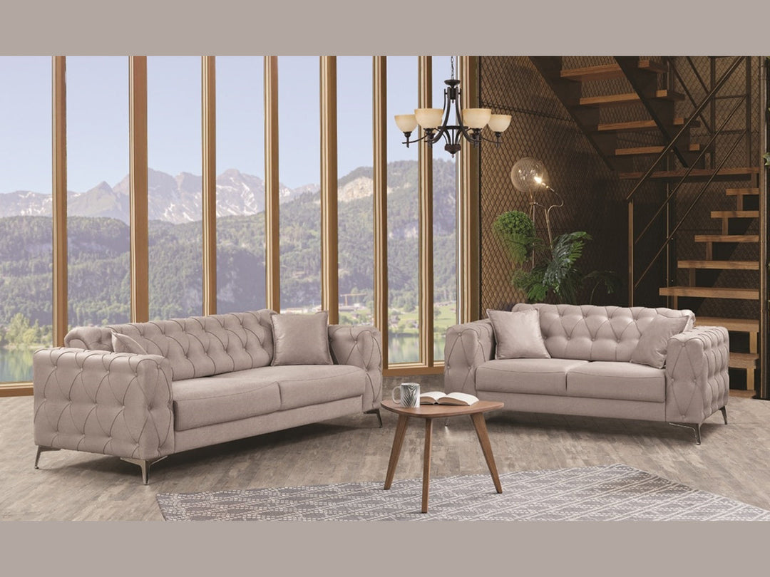 Joza 65" Wide Tufted Extendable Loveseat