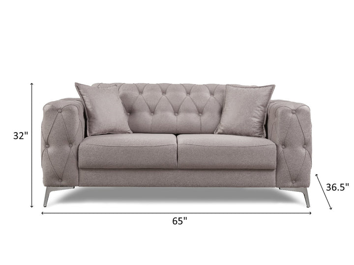 Joza 65" Wide Tufted Extendable Loveseat