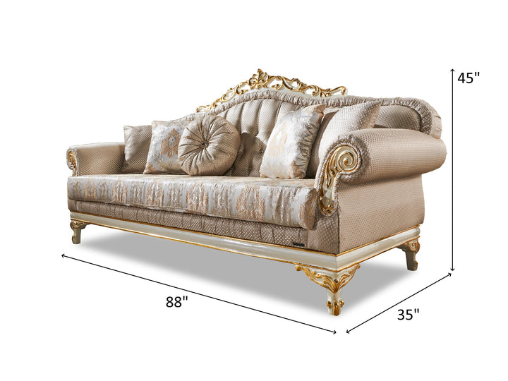 Kardelen 88" Wide Tufted Traditional Sofa