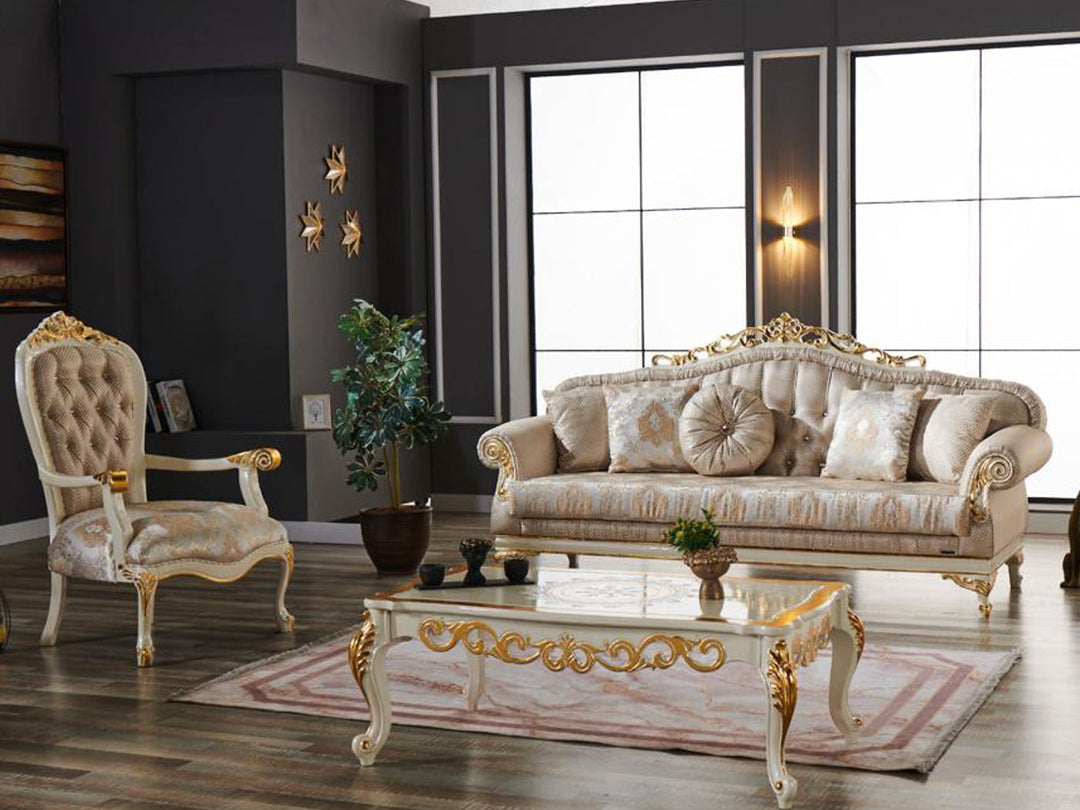 Kardelen 88" Wide Tufted Traditional Sofa