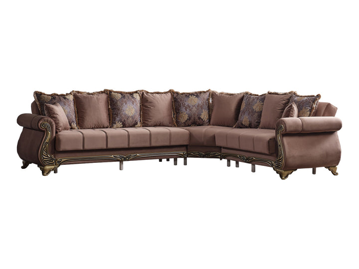 Karizma 131" / 108" Wide Rolled Arm Convertible Sectional