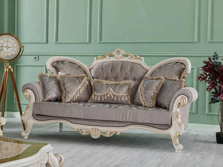 Kelebek 98" Wide Rolled Arm Traditional Sofa