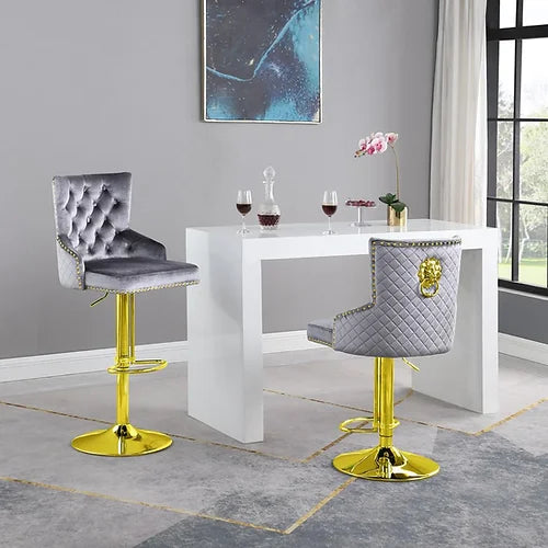 Bar Stool Grey/Gold