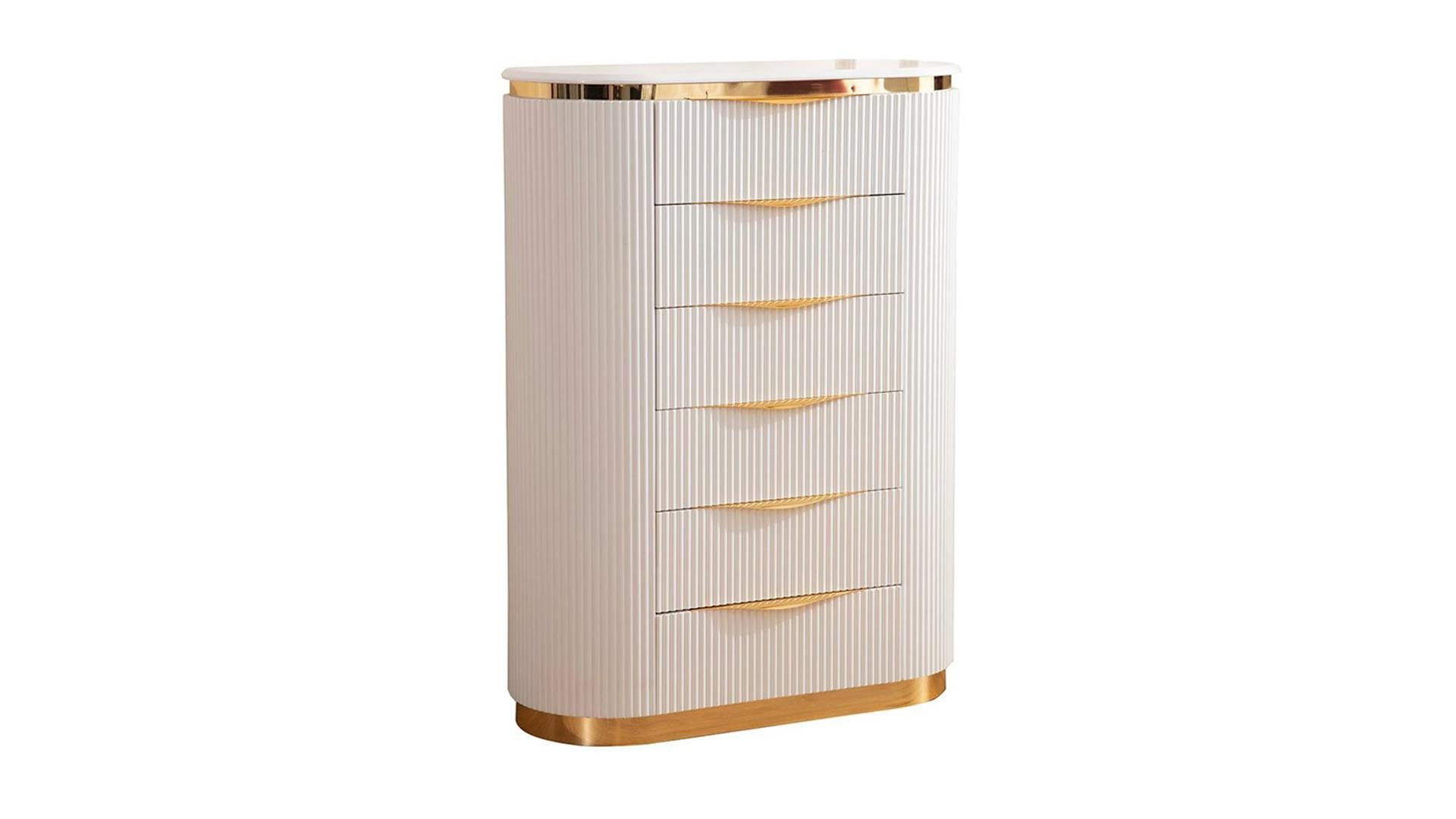 Laura Chest in White & Gold