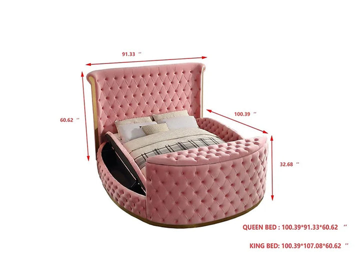 Lauren King Pink Platform TV Bed