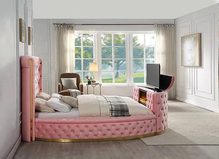 Lauren King Pink Platform TV Bed