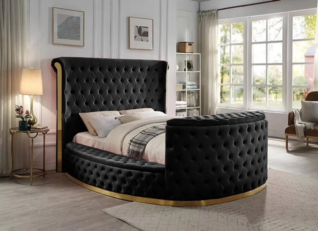 Lauren King Black Platform TV Bed