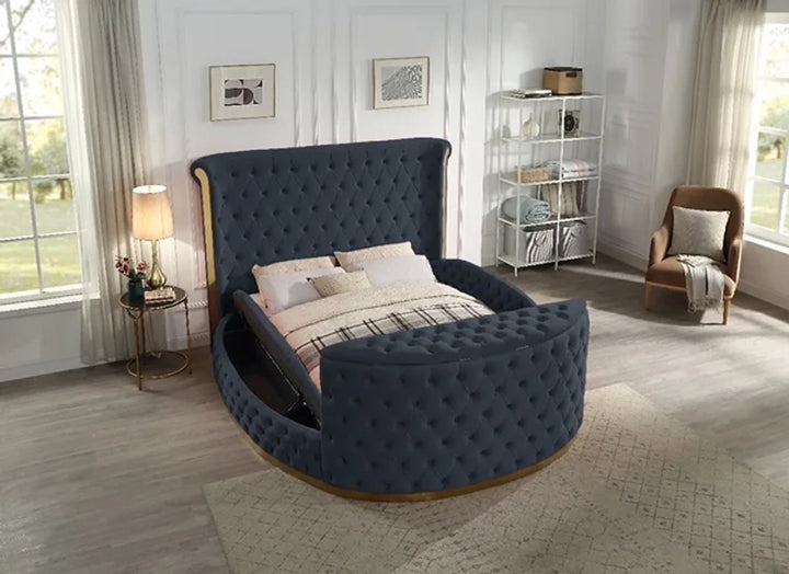 Lauren Queen Grey Platform TV Bed