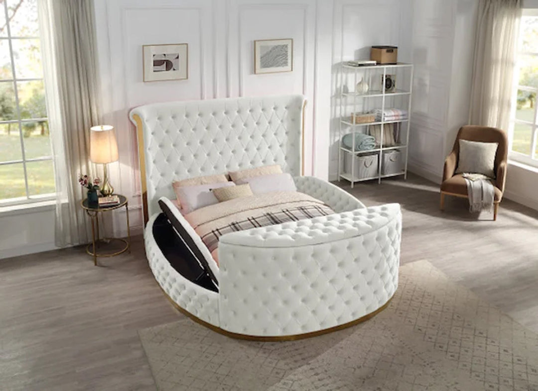 Lauren King Cream Platform TV Bed