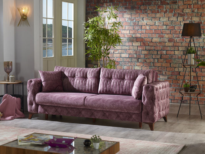 Lizbon 90" Wide Square Arm Convertible Sofa