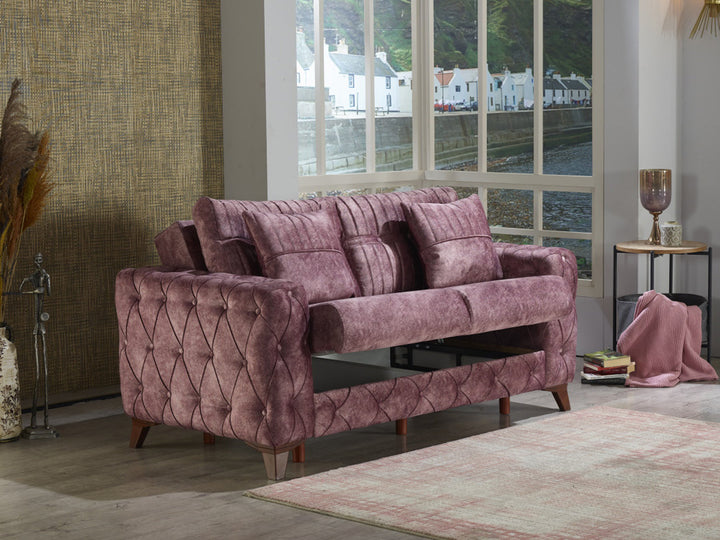 Lizbon 68" Wide Square Arm Convertible Loveseat