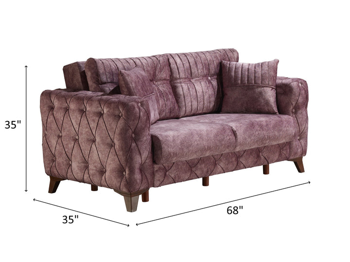 Lizbon 68" Wide Square Arm Convertible Loveseat