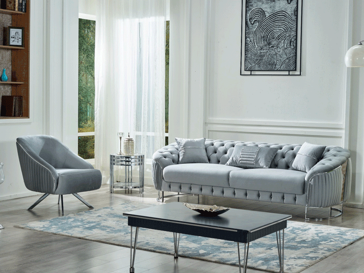 Lucas 89" Wide Tufted Sofa