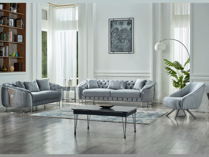 Lucas 89" Wide Tufted Sofa