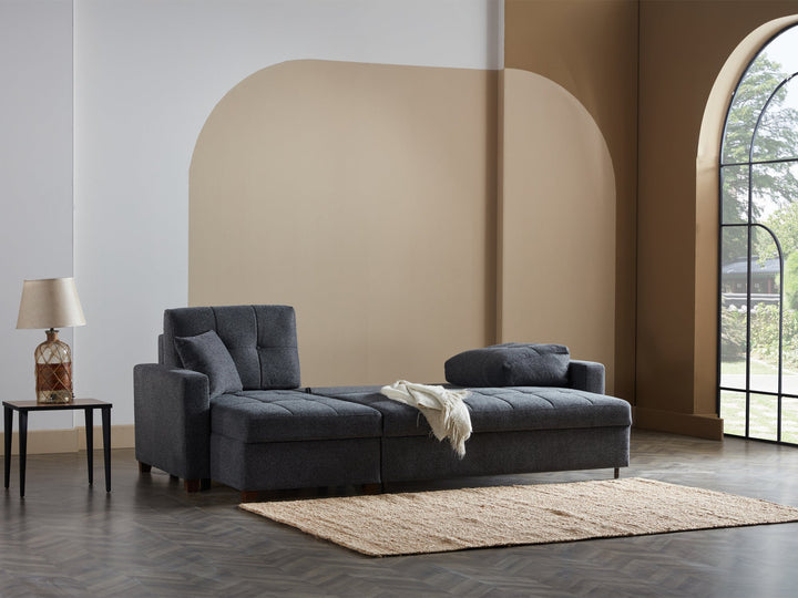 Mocca 101" Wide Convertible Sleeper Sectional