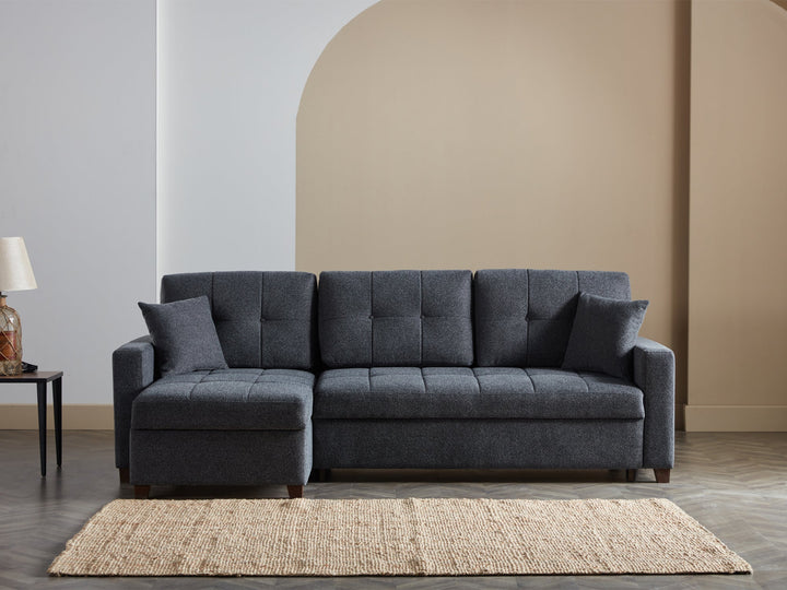 Mocca 101" Wide Convertible Sleeper Sectional