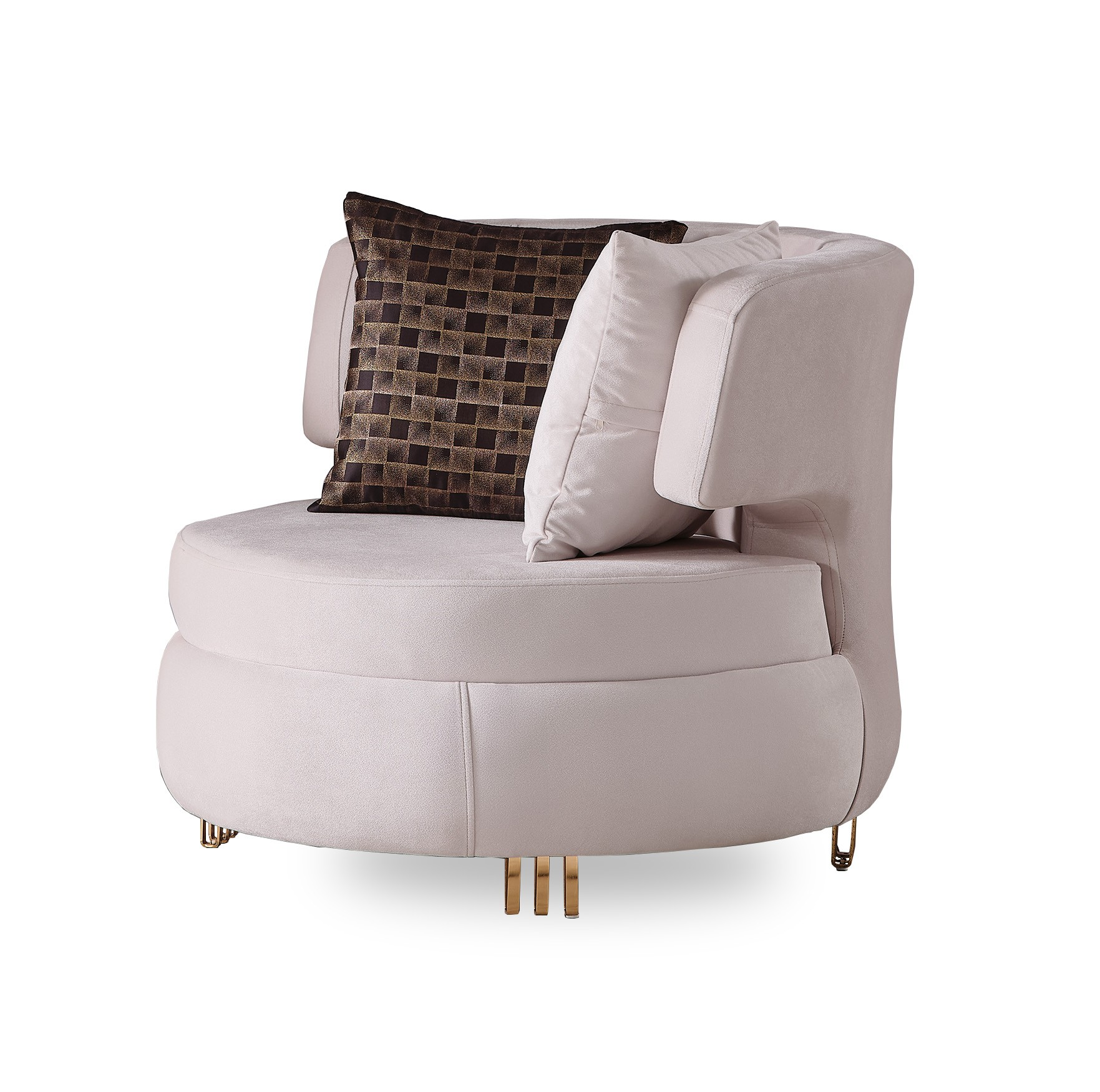 Monaco Stationary Living Room Set (Cream)
