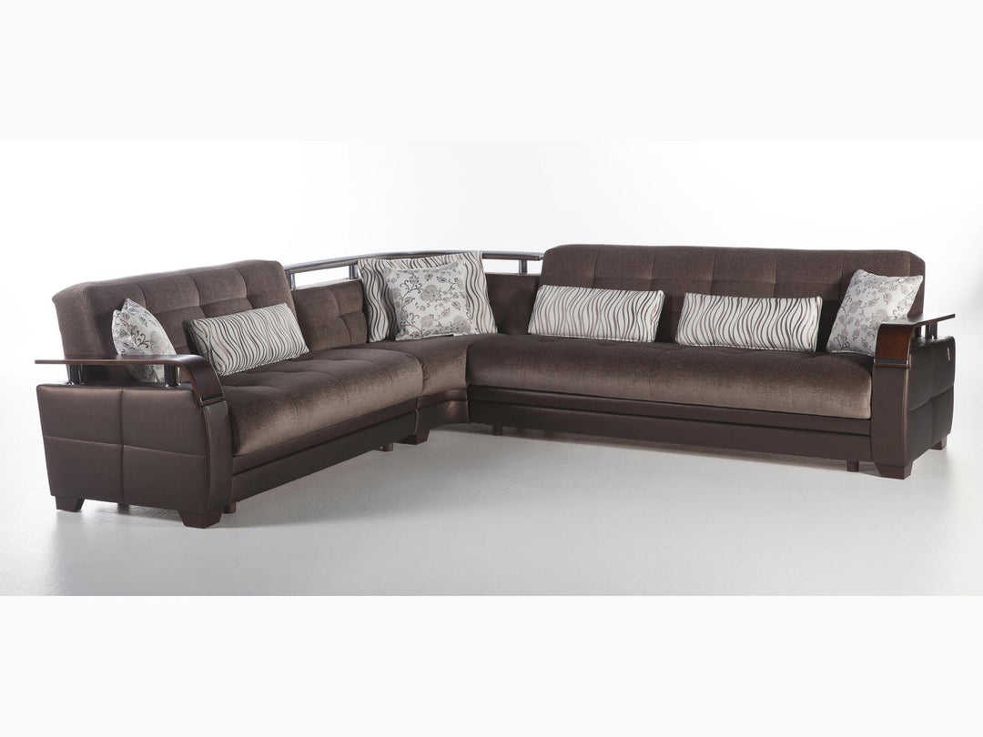 Natural 116.1" Wide Convertible Sectional