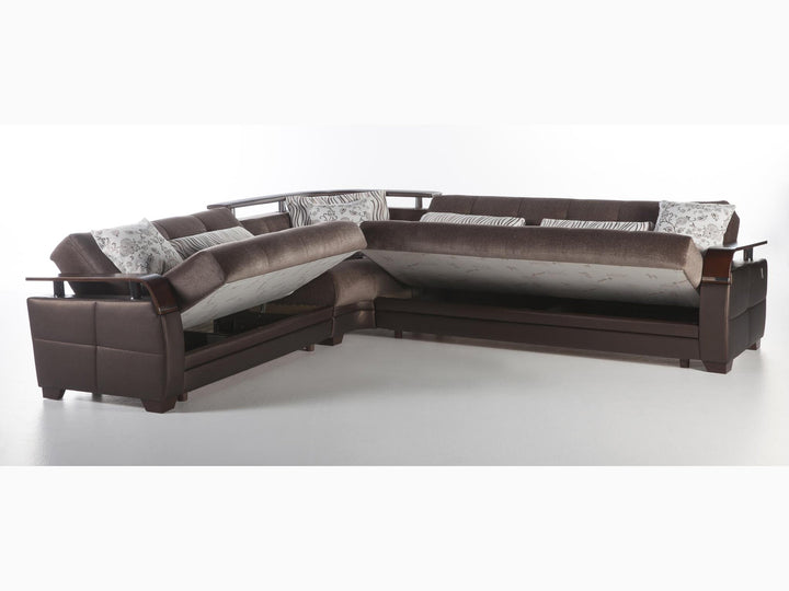 Natural 116.1" Wide Convertible Sectional