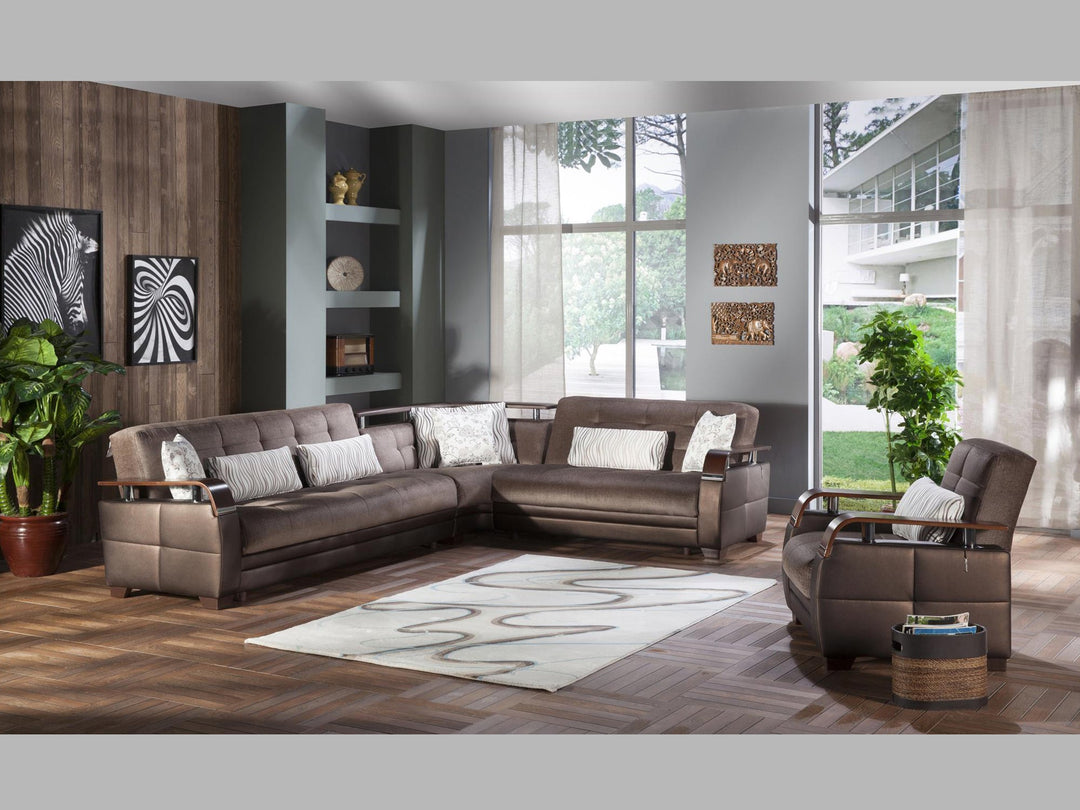 Natural 116.1" Wide Convertible Sectional