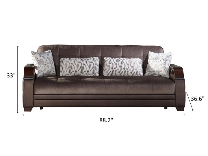 Natural 88.2" Wide Convertible Sofa