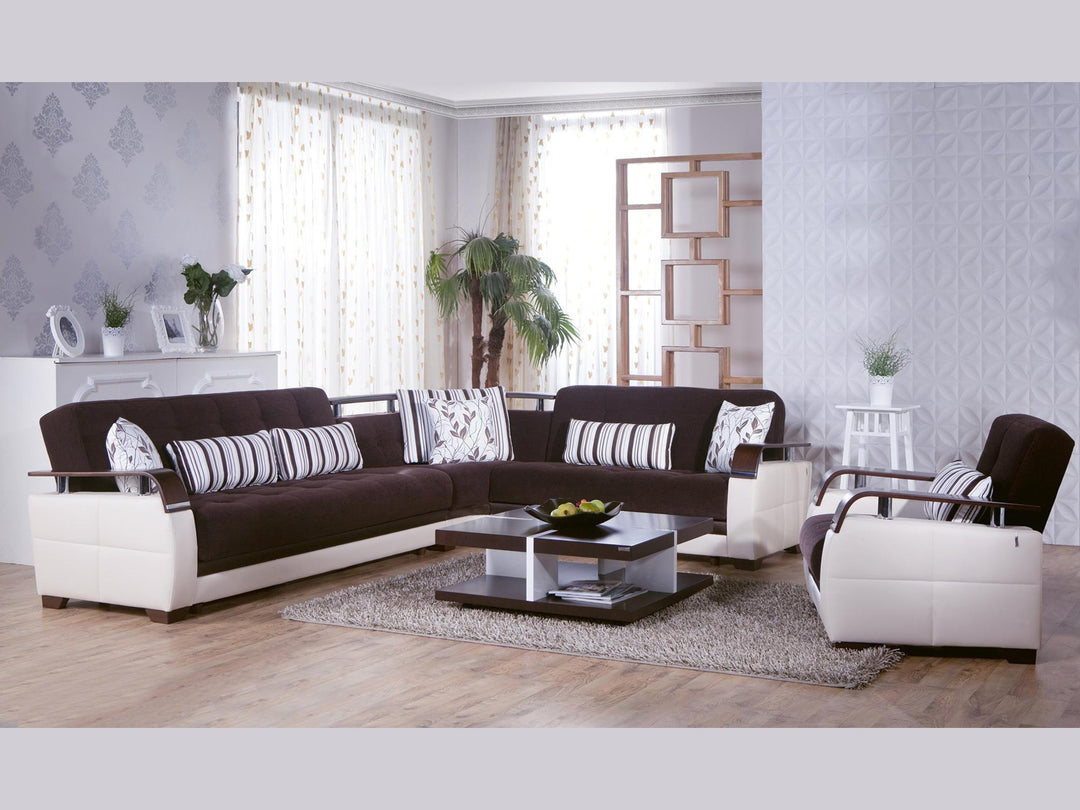 Natural 116.1" Wide Convertible Sectional