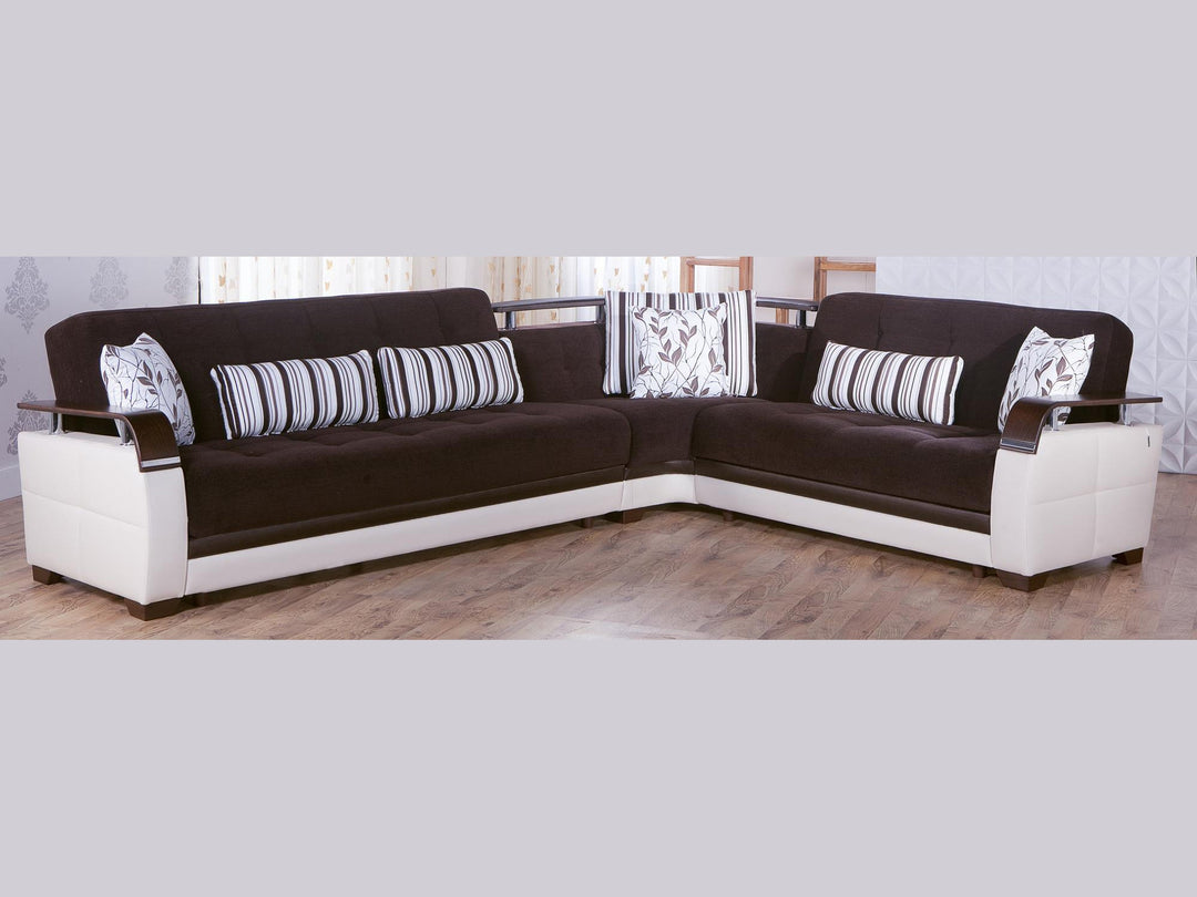 Natural 116.1" Wide Convertible Sectional