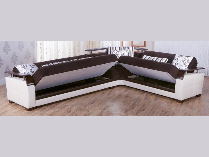 Natural 116.1" Wide Convertible Sectional