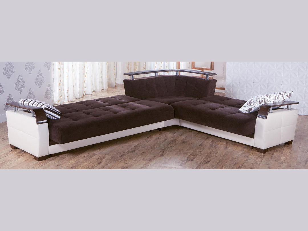 Natural 116.1" Wide Convertible Sectional