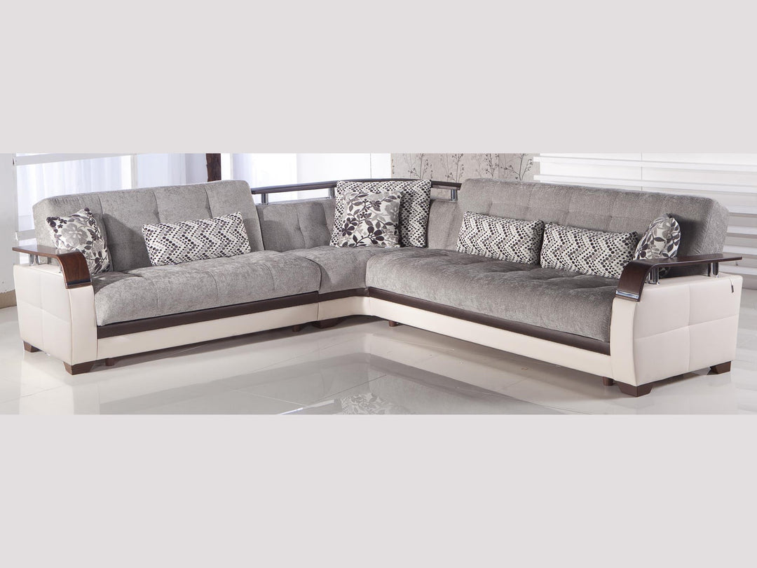 Natural 116.1" Wide Convertible Sectional