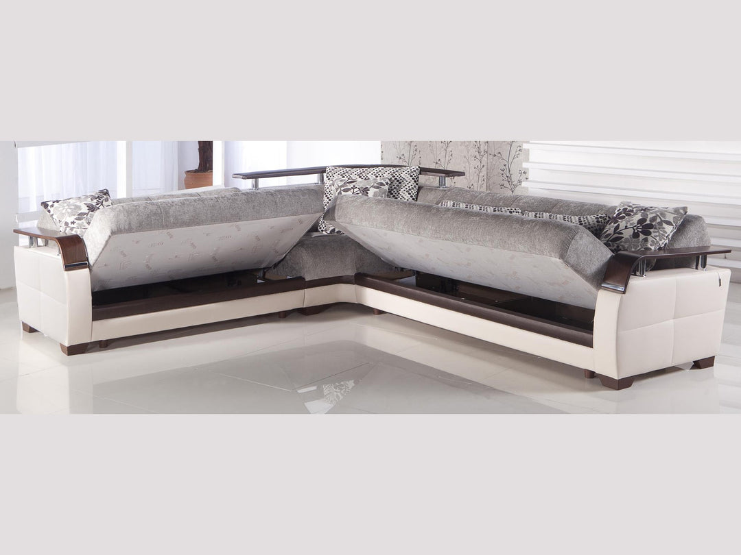 Natural 116.1" Wide Convertible Sectional