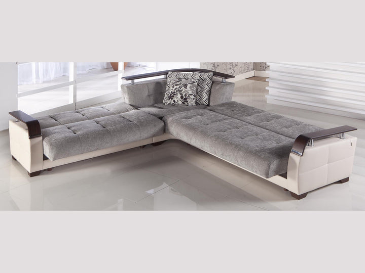 Natural 116.1" Wide Convertible Sectional