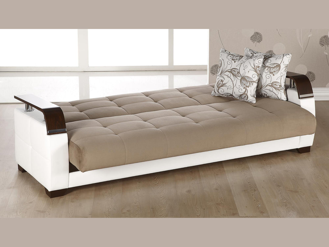 Natural 88.2" Wide Convertible Sofa