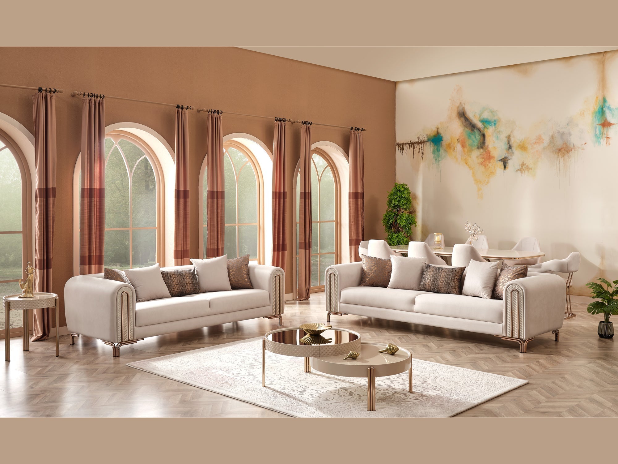 Paris Stationary Living Room (Cream)