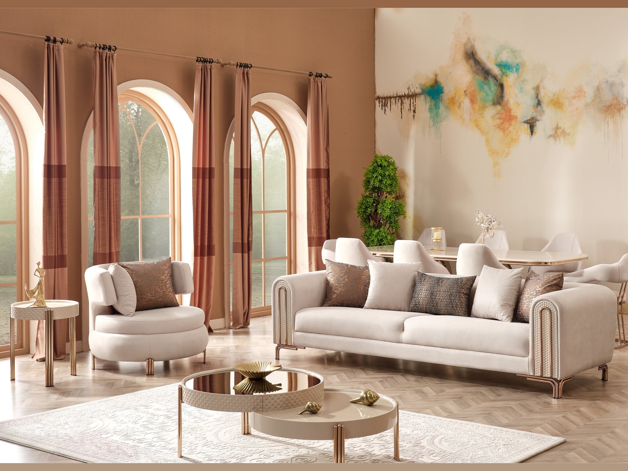 Paris Stationary Living Room (Cream)