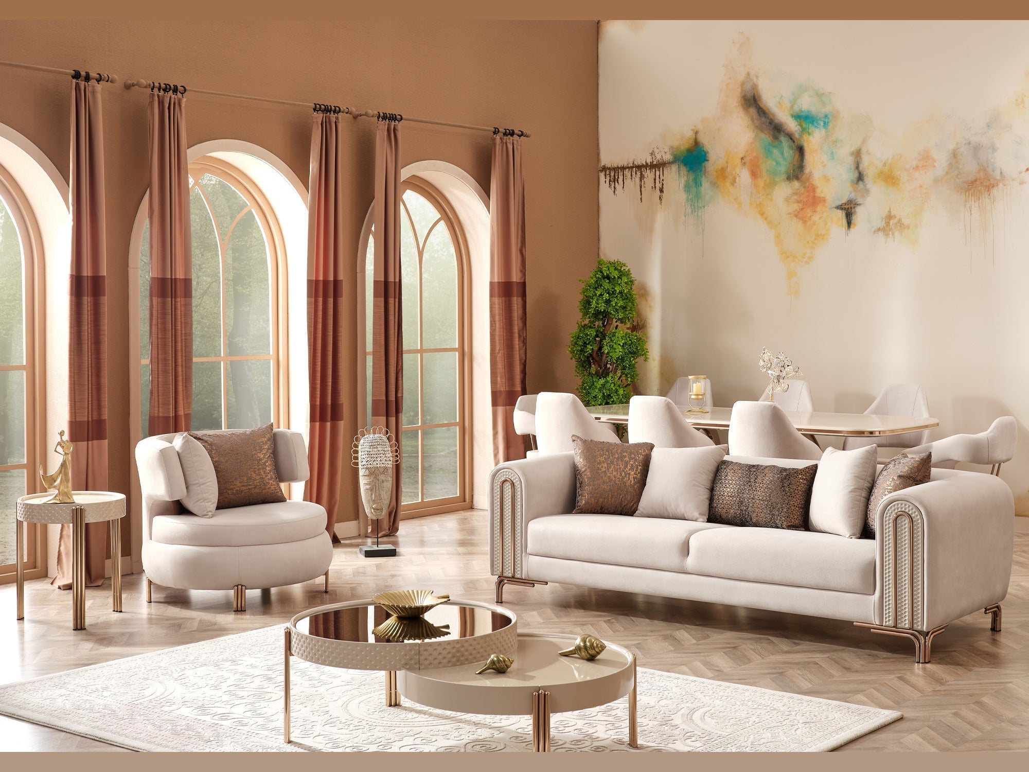 Paris Stationary Living Room (Cream)